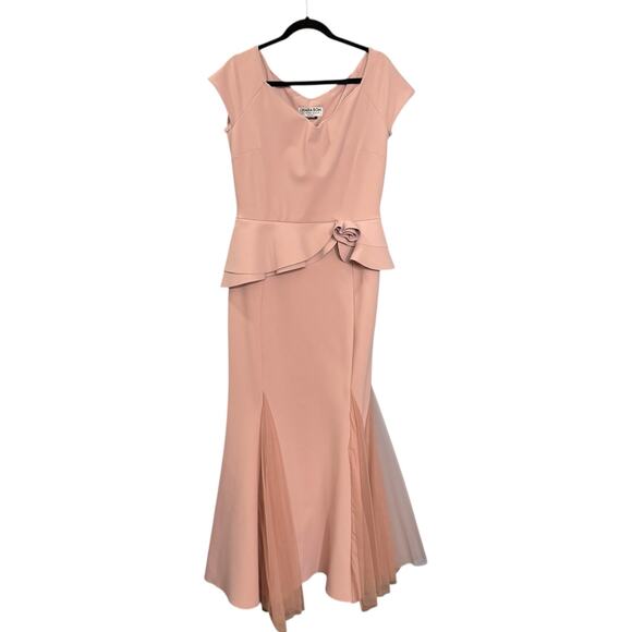Chiara Boni Size Italian 52 Lady Illusion Maxi Dress Blush Pink Formal‎ Gown - Picture 3 of 13